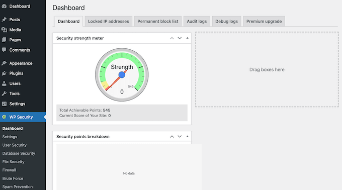 The All-In-One Security dashboard