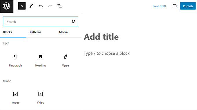 Block editor preview after core block removal
