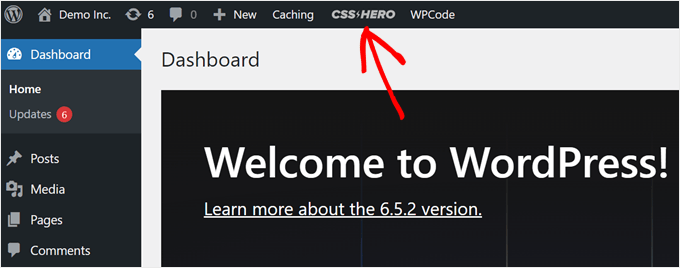 Opening CSS Hero in WordPress