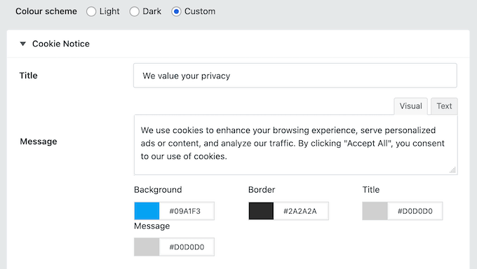 Customizing the cookie consent banner for your WordPress website, blog, or online store