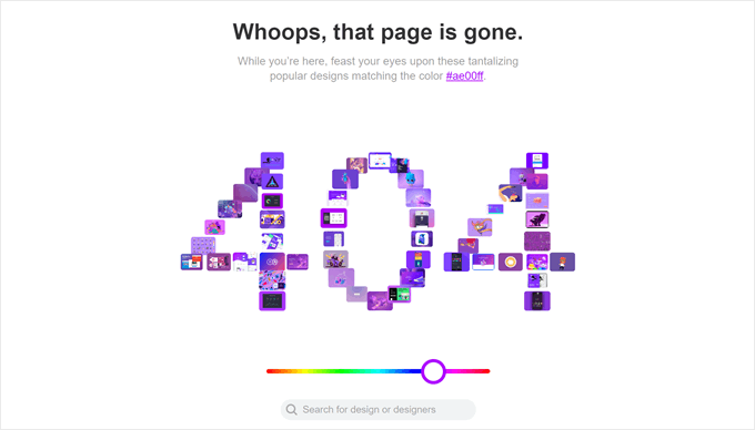 Dribbble's 404 page