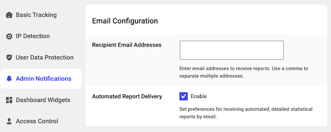 Customizing the data analytics reports in WordPress