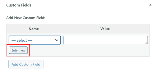 Creating a new custom field in WordPress Creating a new custom field in WordPress