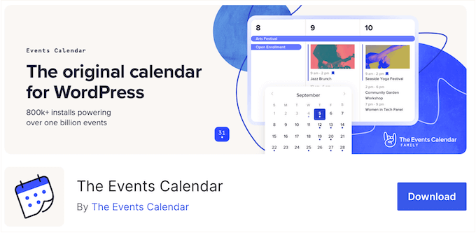 The free Events Calendar WordPress plugin