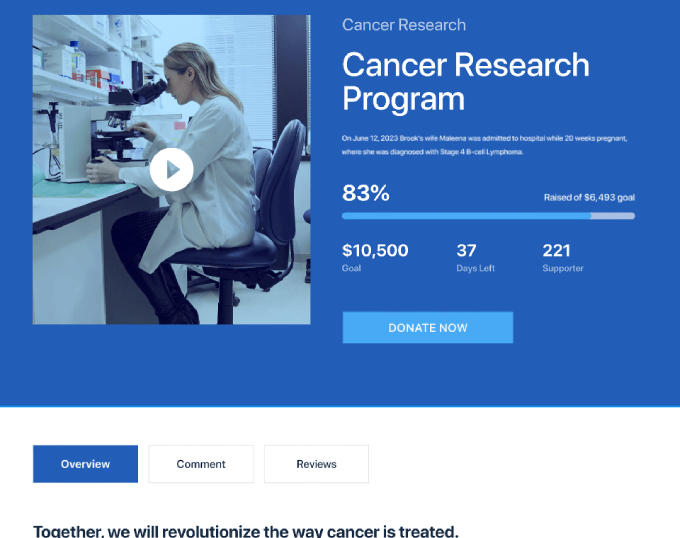 fundraiser example cancer research