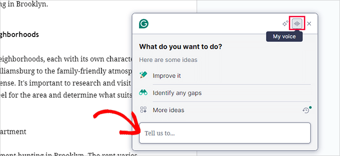 Grammarly optimizing tone and style