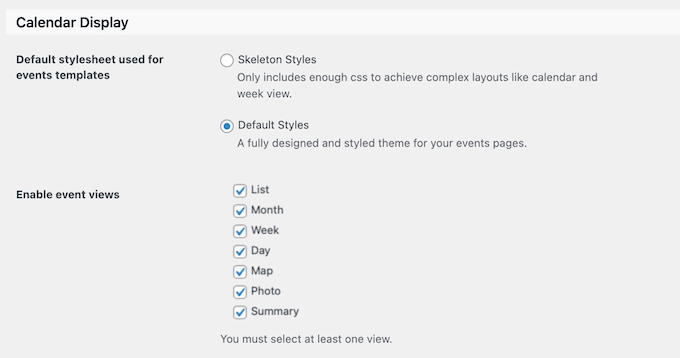 Enabling multiple displays for your WordPress calendar