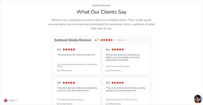 Seahawk Media's client reviews