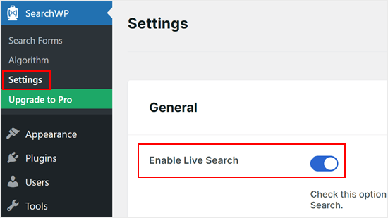 Enabling live Ajax search with SearchWP