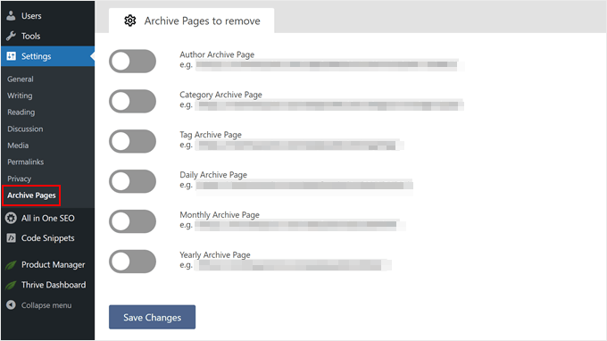 Removing archive pages with Smart Archive Page
