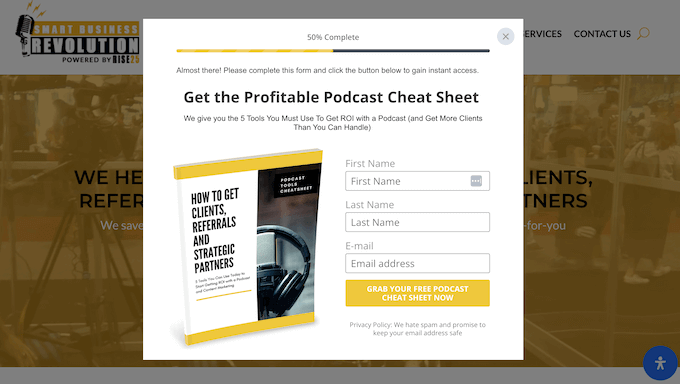 潜在的な購読者やリードとの信頼関係を構築するためにリードマグネットを使用する例