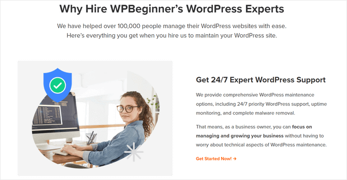 WPBeginner WordPress website maintenance service