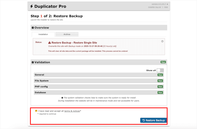 Yedekten geri yükleme bildirimini gözden geçirme Yedekten geri yükleme bildirimini gözden geçirme
