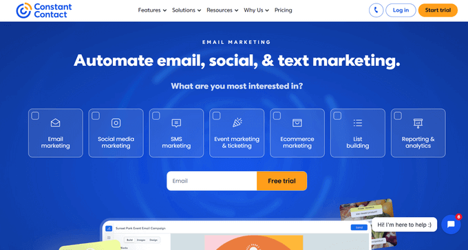 Constant Contact Web Sitesi