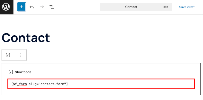 Shortcode de Formulários HTML adicionado Shortcode de Formulários HTML adicionado