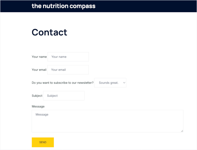 Formulários HTML em um site ativo Formulários HTML em um site ativo