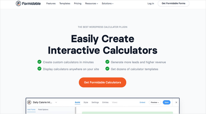 Formidable Forms calculator plugin