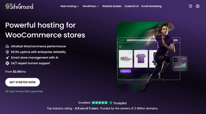 SiteGround WooCommerce hosting plan
