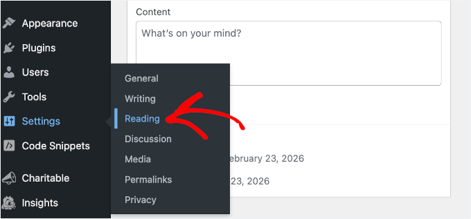 Navigare la setările de citire