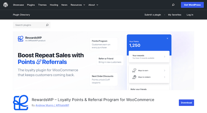 The RewardsWP WordPress plugin 