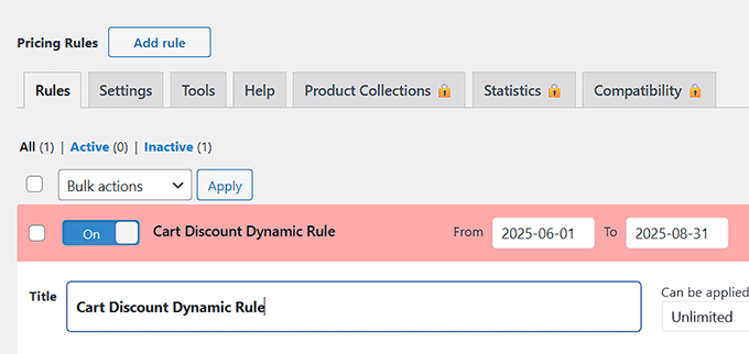 ルールタイトルを追加