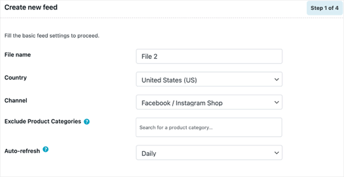 Create Instagram or Facebook product feed