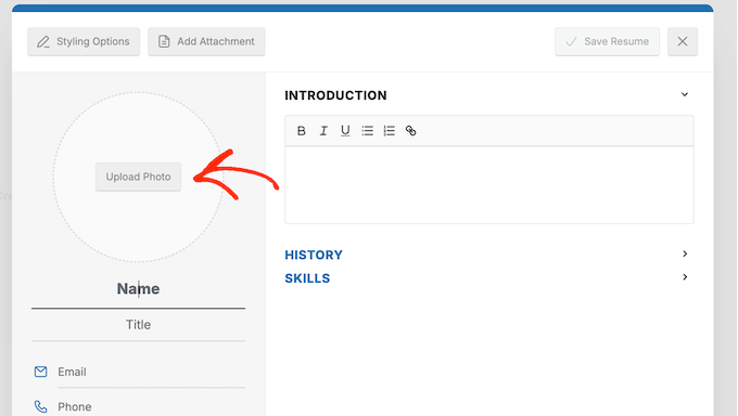 Hinzufügen eines professionellen Kopfbildes zu Ihrem Online-Lebenslauf in WordPress