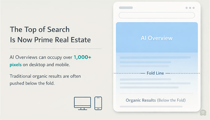 AI Overviews ocupă 1000 de pixeli pe desktop și mobil