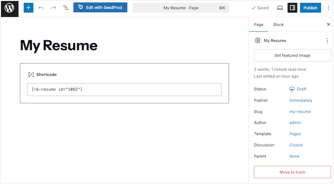 So platzieren Sie einen Shortcode auf einer WordPress-Seite oder einem Beitrag