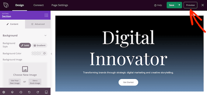 Vorschau eines benutzerdefinierten Layouts, erstellt mit SeedProd