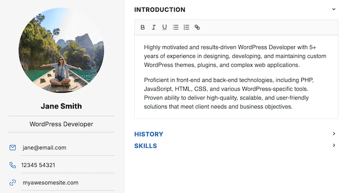 Eine Einleitung zu Ihrem professionellen Profil hinzufügen