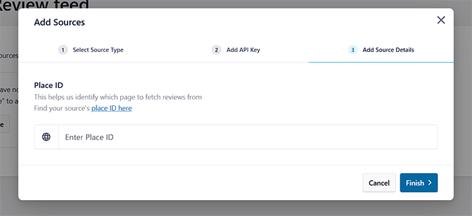Lägg till ditt plats-ID i Smash Balloon för att ansluta Google-recensioner Lägg till ditt plats-ID i Smash Balloon för att ansluta Google-recensioner