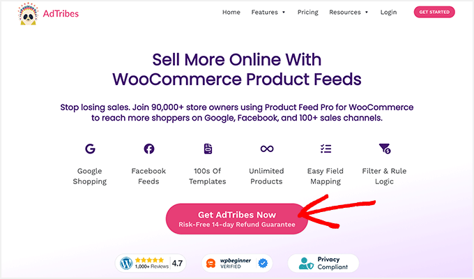 Sitio web de AdTribes