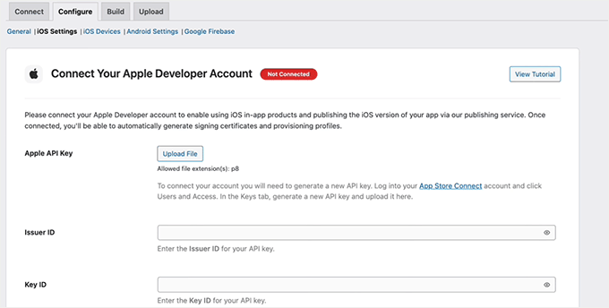 Connect Apple Developer account with BuddyBoss app