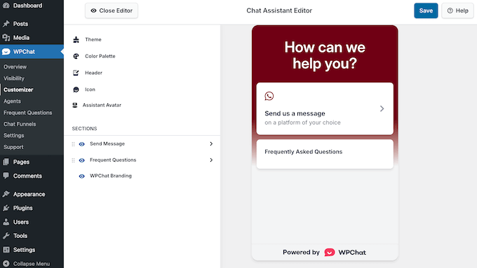 Schimbarea schemei de culori pe fereastra dvs. de chat în timp real
