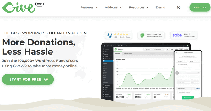 Pluginul de crowdfunding GiveWP pentru WordPress