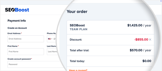 SEOBoost checkout