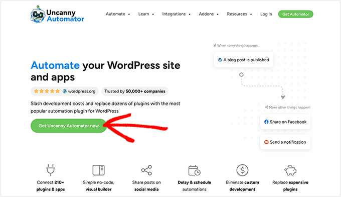 Uncanny Automator WordPress Automation och Integration Plugin