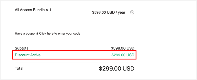 Página de pago de Wholesale Suite