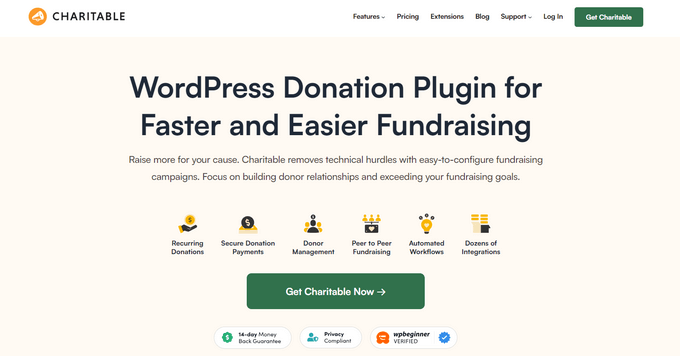 Pluginul de donații WP Charitable pentru WordPress