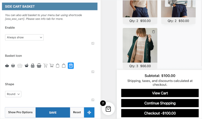 Side Cart WooCommerce's basket customization
