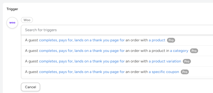 Uncanny Automator WooCommerce actions