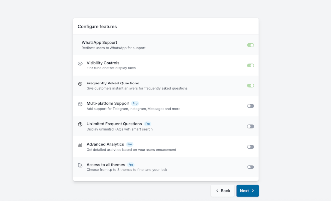 Activation de fonctionnalités supplémentaires