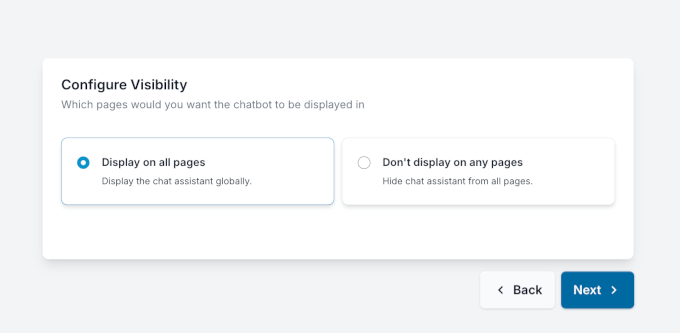 Configuration de la visibilité du click-to-chat WhatsApp