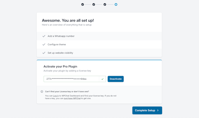 Aktivera licensnyckel och slutföra WPChat-installationen Aktivera licensnyckel och slutföra WPChat-installationen