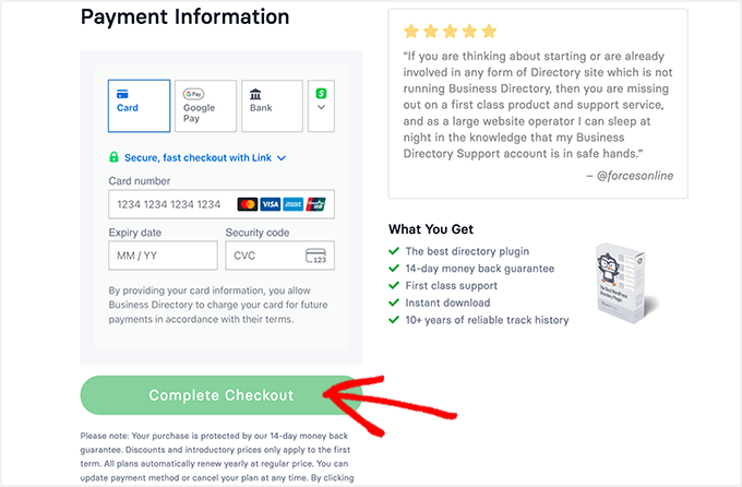 Business Directory Plugin Payment