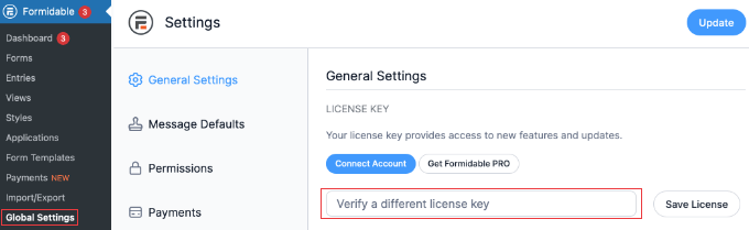 Enter Your Formidable Forms License Key