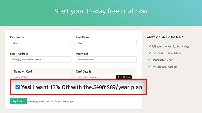 Nutrifox Free Trial Signup