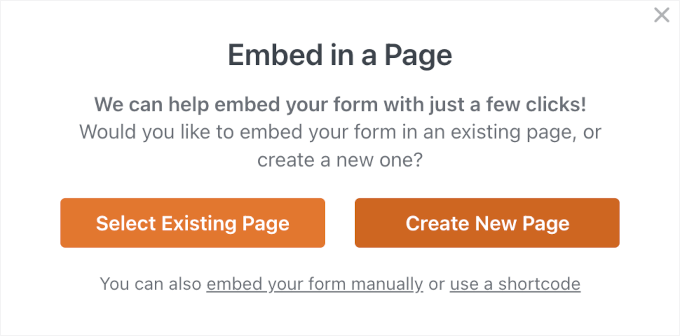 Create a new page button Create a new page button