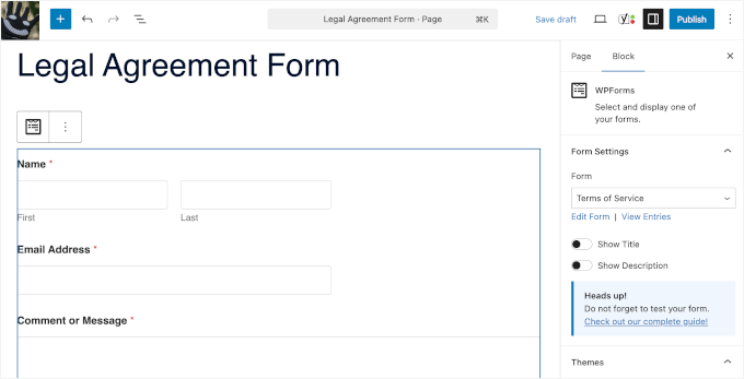 Form embedded into the new page Form embedded into the new page